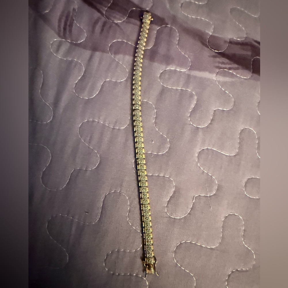Sterling Silver and gold diamond Bracelet